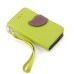 Elegant litchi Grain Leather Folio Case With Leaf Design Magnetic Snap And Card Slots For iPhone 4/ 4s  - Green