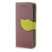Elegant litchi Grain Leather Folio Case With Leaf Design Magnetic Snap And Card Slots For iPhone 5/ 5s / 5c - Brown