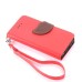 Elegant litchi Grain Leather Folio Case With Leaf Design Magnetic Snap And Card Slots For iPhone 5/ 5s / 5c - Red