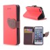 Elegant litchi Grain Leather Folio Case With Leaf Design Magnetic Snap And Card Slots For iPhone 5/ 5s / 5c - Red