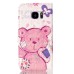 Embossment Style PU Leather Flip Wallet Case for Samsung Galaxy S7 - Pink Bear