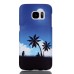 Embossment Style Printed Hard Plastic Back Cover for Samsung Galaxy S6 Edge - Blue sky And Coconut tree