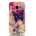 Embossment Style Printed Hard Plastic Back Cover for Samsung Galaxy S6 Edge - Chrysanthemum And Butterfly