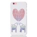 Embossment Style Printed Hard Plastic Back Cover for iPhone 6 / 6s - Heart Elephants