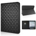 Embroider Pattern Wake / Sleep Stand PU Leather Folio Case With Card Slots For iPad 2 /3 / 4 - Black