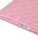 Embroider Pattern Wake / Sleep Stand PU Leather Folio Case With Card Slots For iPad 2 /3 / 4 - Pink