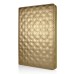 Embroidering Flower Pattern Smart Cover Stand Flip Leather Case with Card Slot for iPad Mini 1/2/3 - Gold