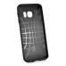 Fashion Aluminum Metal And TPU Anti-Skid Back Cover Case For Samsung Galaxy S6 Edge - Black