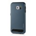 Fashion Aluminum Metal And TPU Anti-Skid Back Cover Case For Samsung Galaxy S6 Edge - Dark Blue