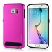 Fashion Aluminum Metal And TPU Anti-Skid Back Cover Case For Samsung Galaxy S6 Edge - Purple