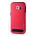 Fashion Aluminum Metal And TPU Anti-Skid Back Cover Case For Samsung Galaxy S6 Edge - Red