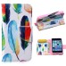 Fashion Colorful Drawing Printed Beautiful Feathers PU Leather Flip Wallet Stand Case With Card Slots For iPhone 5c