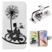 Fashion Colorful Drawing Printed Bicycle And Dandelion PU Leather Flip Wallet Stand Case With Card Slots For Samsung Galaxy S6 G920