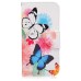 Fashion Colorful Drawing Printed Butterflies Chrysanthemum PU Leather Flip Wallet Stand Case With Card Slots for Samsung Galaxy S7Edge G935
