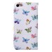 Fashion Colorful Drawing Printed Butterflies PU Leather Flip Wallet Stand Case With Card Slots For iPhone 5c