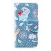 Fashion Colorful Drawing Printed Cute Blue Cat PU Leather Flip Wallet Stand Case With Card Slots For iPhone 5c