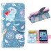 Fashion Colorful Drawing Printed Cute Blue Cat PU Leather Flip Wallet Stand Case With Card Slots For iPhone 5c