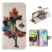Fashion Colorful Drawing Printed Old Times Tree PU Leather Flip Wallet Stand Case With Card Slots For Samsung Galaxy S6 Edge