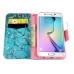 Fashion Colorful Drawing Printed Plum Blossom Tree PU Leather Flip Wallet Stand Case With Card Slots For Samsung Galaxy S6 Edge