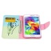Fashion Colorful Drawing Printed Swallows Feather PU Leather Flip Wallet Stand Case With Card Slots For Samsung Galaxy S5 G900