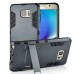 Fashion Hybrid Plastic And TPU Hard Back Case Cover With Kickstand For Samsung Galaxy Note 5 - Black