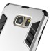 Fashion Hybrid Plastic And TPU Hard Back Case Cover With Kickstand For Samsung Galaxy Note 5 - Silver