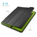 Fashion Leather And Silicone Folio Wake / Sleep Stand Case Cover With Touch Through Screen Protector For iPad 4 / 2 /3 - Black And Green