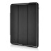 Fashion Leather And Silicone Folio Wake / Sleep Stand Case Cover With Touch Through Screen Protector For iPad 4 / 2 /3 - Black And White