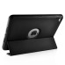 Fashion Leather And Silicone Folio Wake / Sleep Stand Case Cover With Touch Through Screen Protector For iPad Air 2(iPad 6) - Black