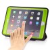 Fashion Leather And Silicone Folio Wake / Sleep Stand Case Cover With Touch Through Screen Protector For iPad Air 2(iPad 6) - Black And Green