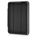 Fashion Leather And Silicone Folio Wake / Sleep Stand Case Cover With Touch Through Screen Protector For iPad Air 2(iPad 6) - Black And White