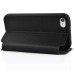 Fashion PU Leather with Stand Flip Case for iPhone 4/4s - Black