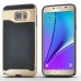 Fashion Stripe Impact Resistance Rugged Hybrid Plastic Frame And TPU Back Case Cover For Samsung Galaxy Note 5 - Gold
