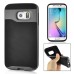 Fashion Stripe Impact Resistance Rugged Hybrid Plastic Frame And TPU Back Case Cover For Samsung Galaxy S6 Edge - Grey