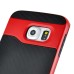 Fashion Stripe Impact Resistance Rugged Hybrid Plastic Frame And TPU Back Case Cover For Samsung Galaxy S6 Edge - Red