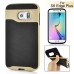 Fashion Stripe Impact Resistance Rugged Hybrid Plastic Frame And TPU Back Case Cover For Samsung Galaxy S6 Edge Plus - Gold