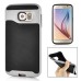Fashion Stripe Impact Resistance Rugged Hybrid Plastic Frame And TPU Back Case Cover For Samsung Galaxy S6 G920 - Silver