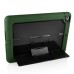 Fashionable Black Plastic and Silicone Stand Protective Case with Touch Screen Film for iPad Air - Army Green