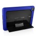 Fashionable Black Plastic and Silicone Stand Protective Case with Touch Screen Film for iPad Air - Dark Blue