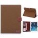 Fashionable Stand Folio Dormancy Leather Case With Card Slots For iPad Air 2 (iPad 6) - Light Brown
