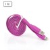 Flat Noodle Shape USB Data Sync Charger Cable Cord for Samsung Galaxy S5 Note 3 - Purple