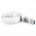 Flat Noodle Shape USB Data Sync Charger Cable Cord for Samsung Galaxy S5 Note 3 - White