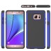Football Grain 2 In 1 PC And Silicone Protective Hybrid Case Cover for Samsung Galaxy Note 7 - Blue