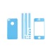Frosted Luxury Screen Protector Edge Sticker Skin Cover For iPhone 4 / 4S - Blue