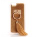 Fur Coated TPU Frame Back Case Cover With Finger Holder Clip Ring for iPhone 6 / 6s - Gold