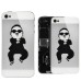 Gangnam Style Pattern Back Cover For iPhone 4 - White