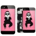 Gangnam Style Pattern Back Cover For iPhone 4S - Pink