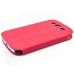 Glam Solid Color Magnetic Flip Snow Grain Leather Stand Case Cover With Card Slot For Samsung Galaxy S3 I9300 - Red