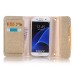 Glittering Powder Detachable Magnetic PU Leather Chain Handbag Folio Case With Card Slots for Samsung Galaxy S7 - Gold