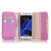 Glittering Powder Detachable Magnetic PU Leather Chain Handbag Folio Case With Card Slots for Samsung Galaxy S7 - Magenta